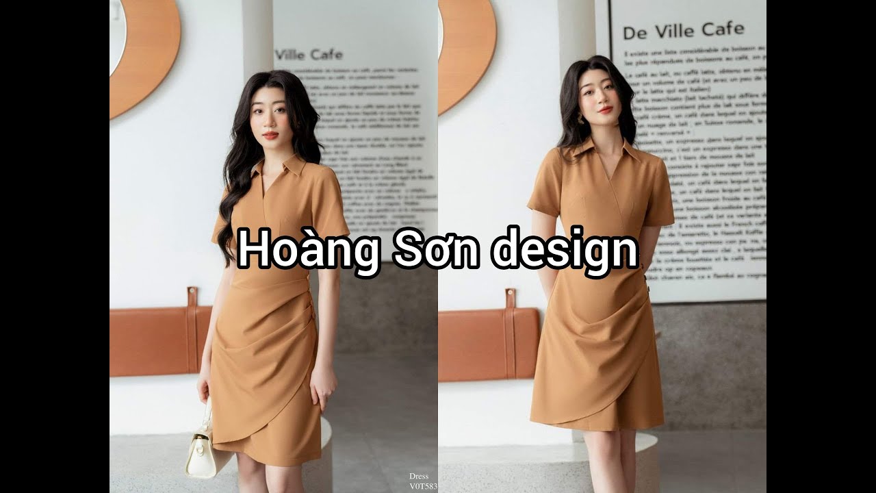 Dạy cắt may:hướng dẫn c&aacute;ch cắt đầm cổ đức mở V ch&eacute;o th&acirc;n xếp ly theo mẫu (Mẫu 4 T8)|Ho&agrave;ng Sơn design