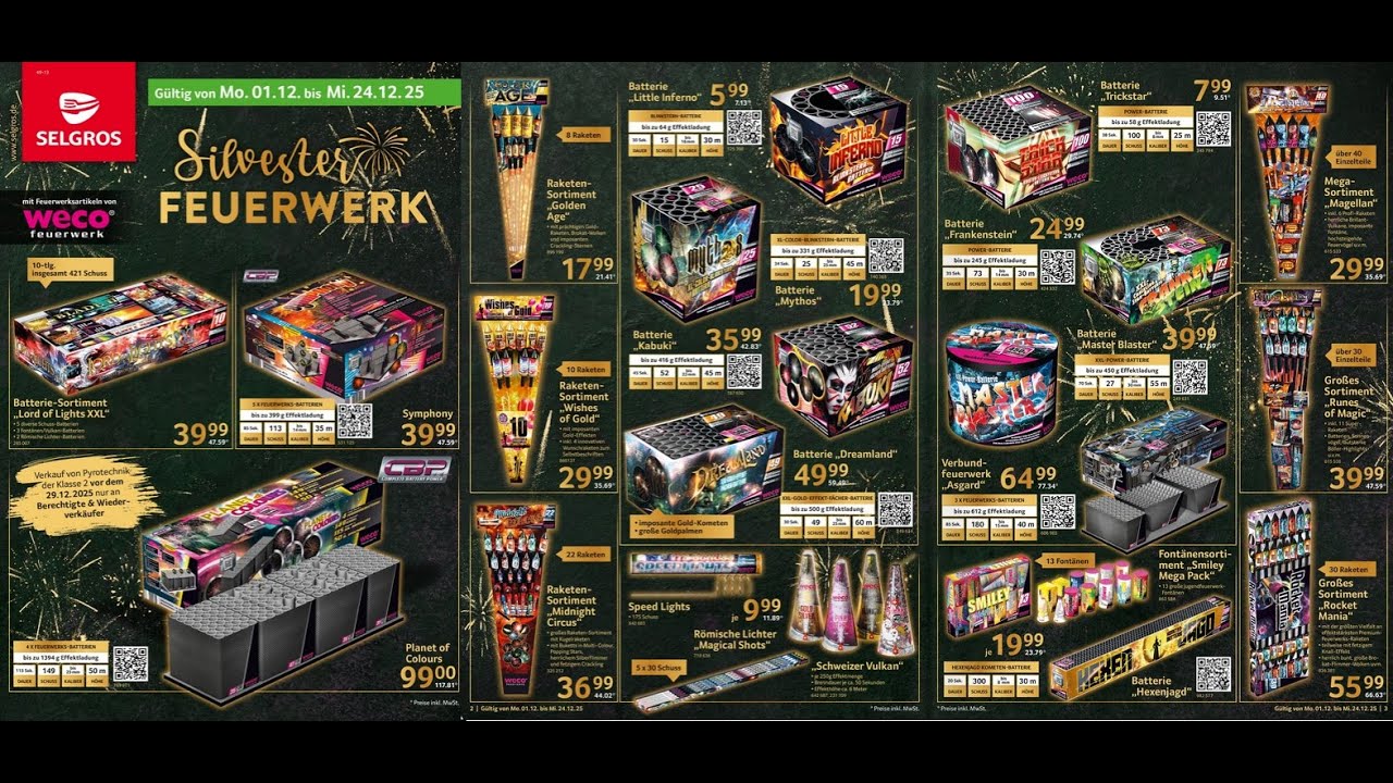 Feuerwerk Prospekt Selgros 2025/2026
