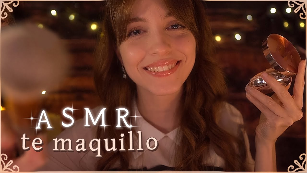 ASMR • Te maquillo en una cabaña en el bosque 🌲(Cuidado facial, cremas, maquillaje, brochas..)