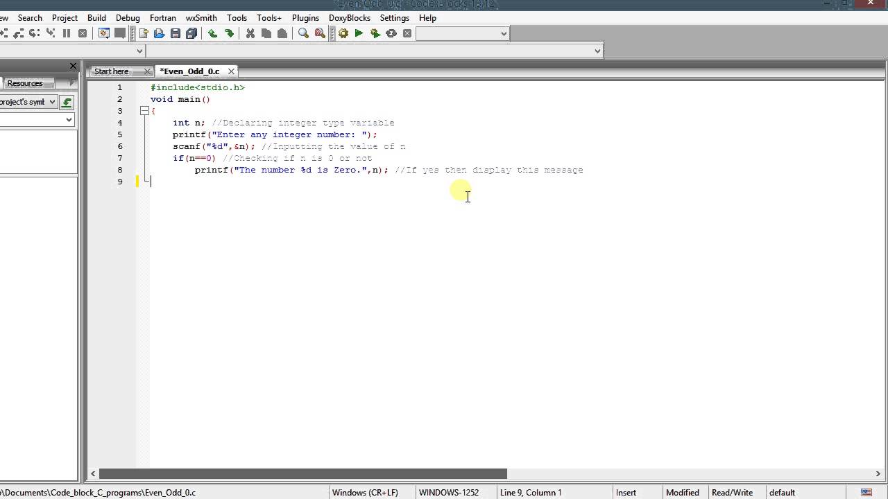 C Tutorial 3: Even/Odd/Zero program | Understanding the if statement