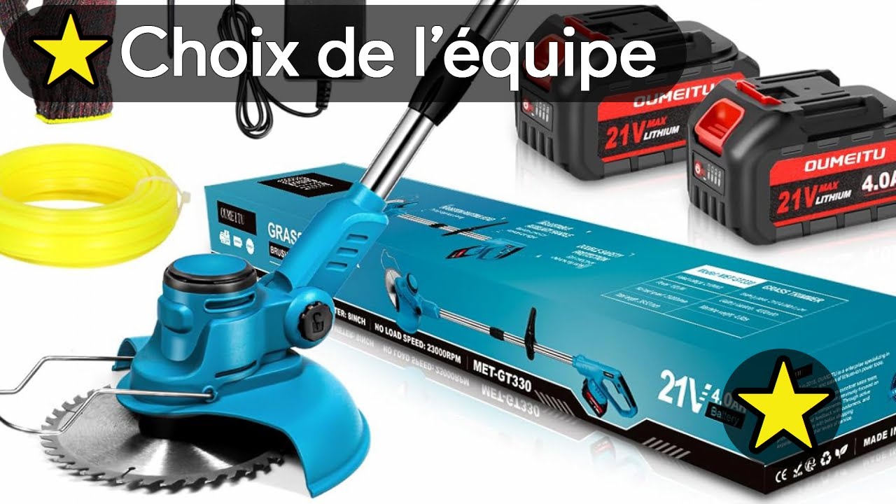 🏆 TOP 3 MEILLEUR DEBROUSSAILLEUSE ELECTRIQUE SANS FIL 2025