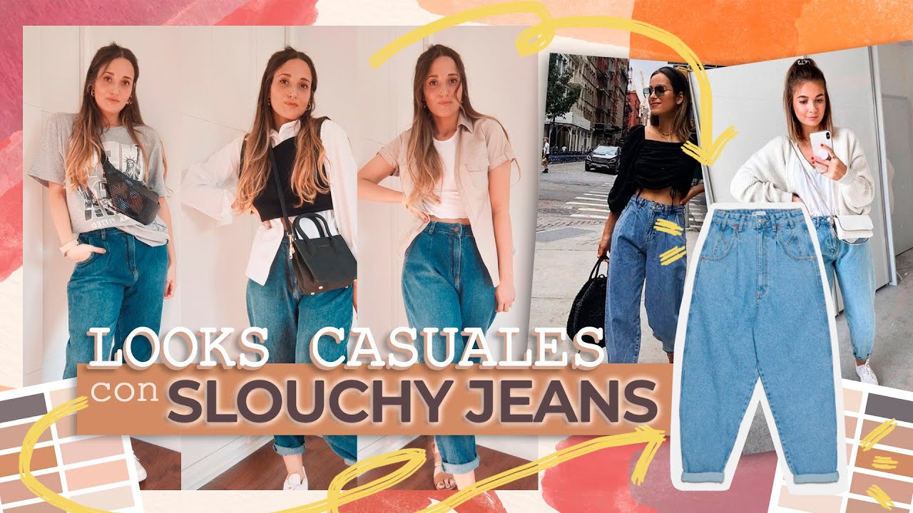 Looks casuales con SLOUCHY JEANS 👖 Tonos neutros y nudes/beige 🌈🌰 | PRIMAVERA-VERANO  🌺🌞