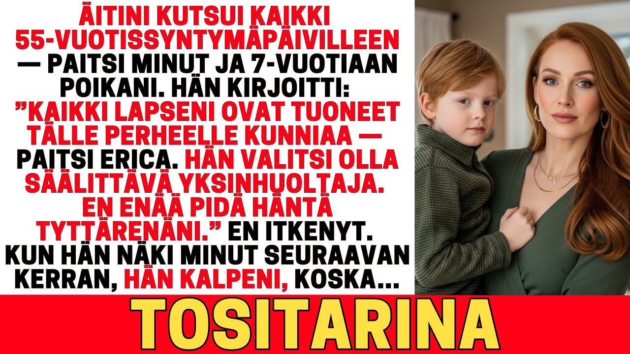 MINUT SULJETTIIN PERINNÖSTÄ, KOSKA KASVATIN POIKANI YKSIN