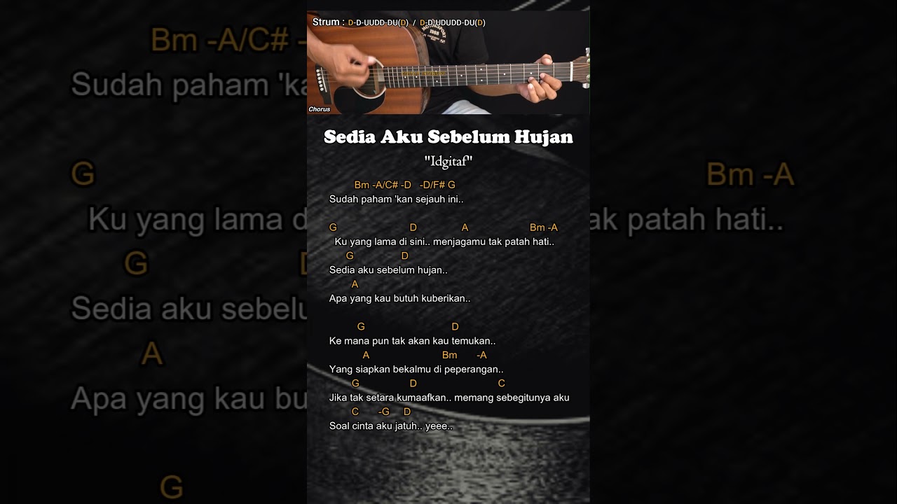 Sedia Aku Sebelum Hujan - Idgitaf | Chord Gitar Mudah dan Lirik  