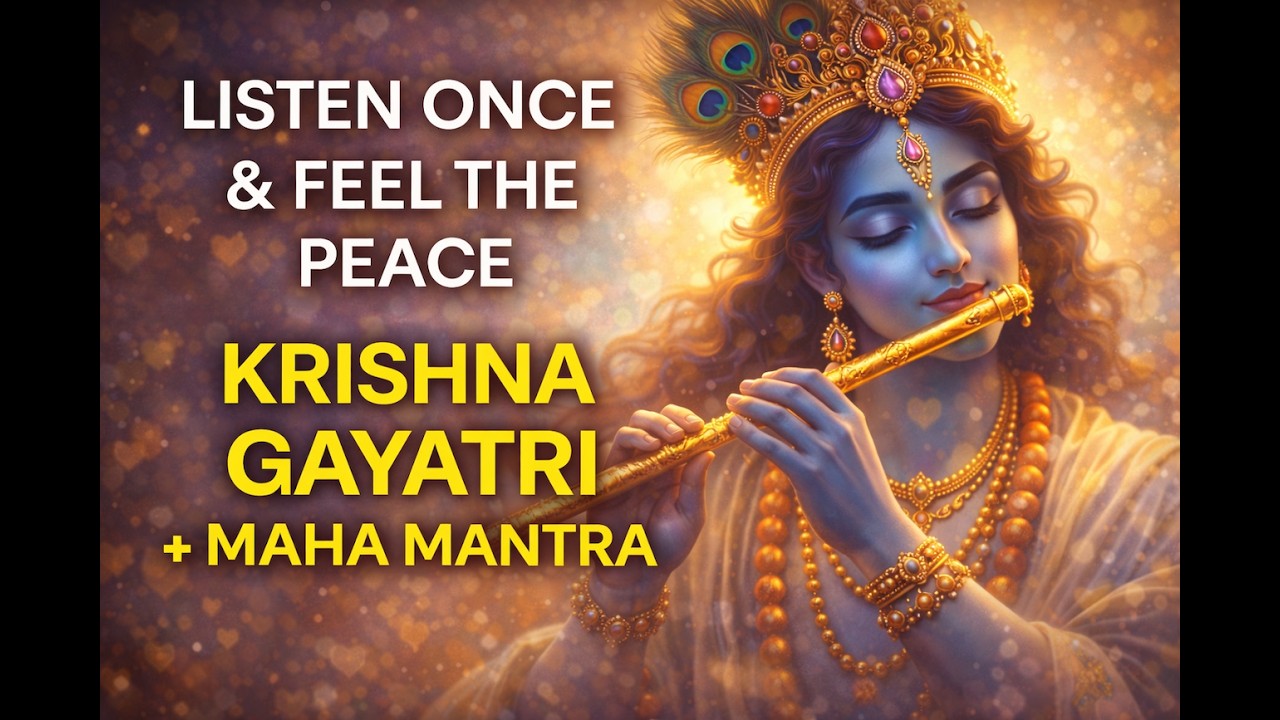 Listen Once & Feel the Peace 🙏 Krishna Gayatri + Maha Mantra