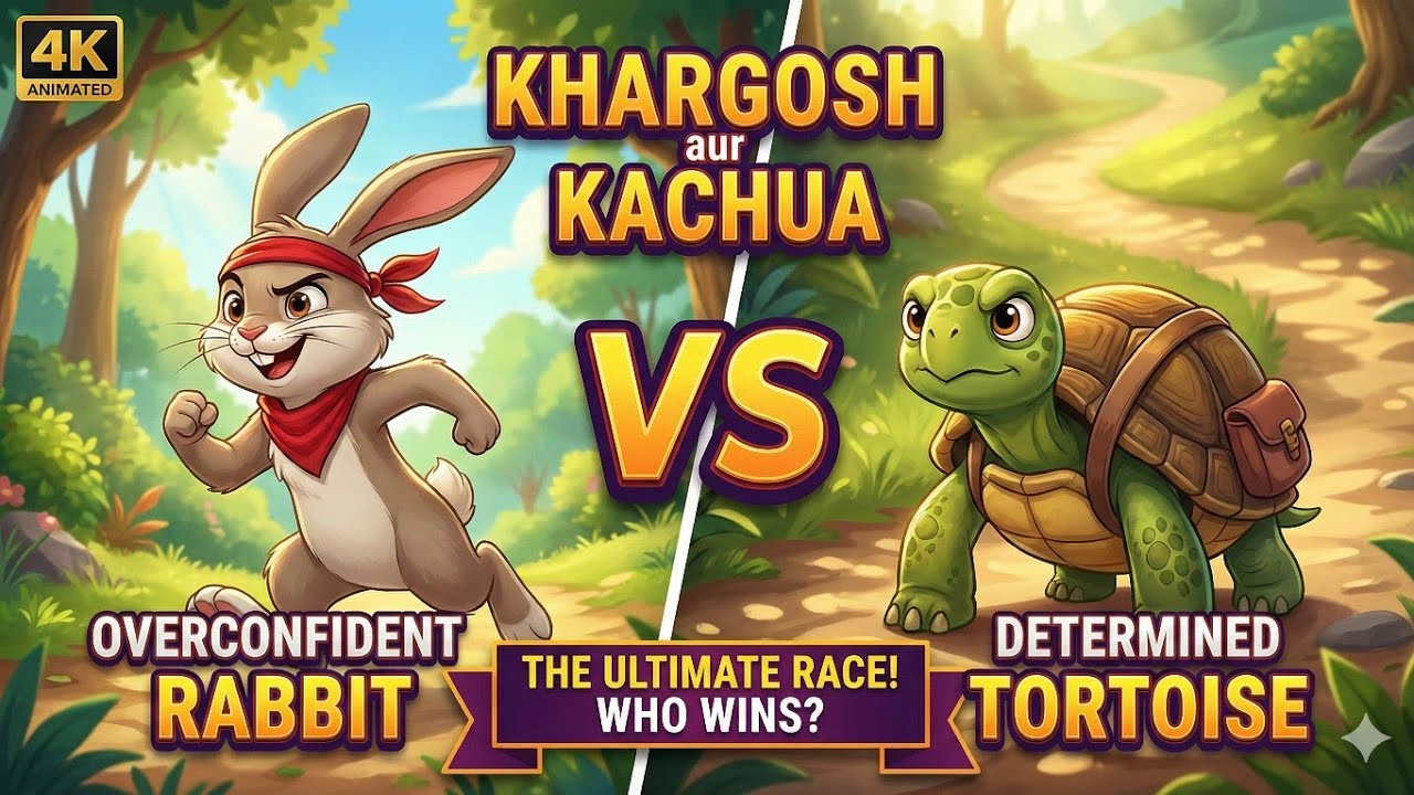 ​Kahani mein bada Twist! 😱 Khargosh aur Kachue ki Race ka Sach | 3D Moral Story