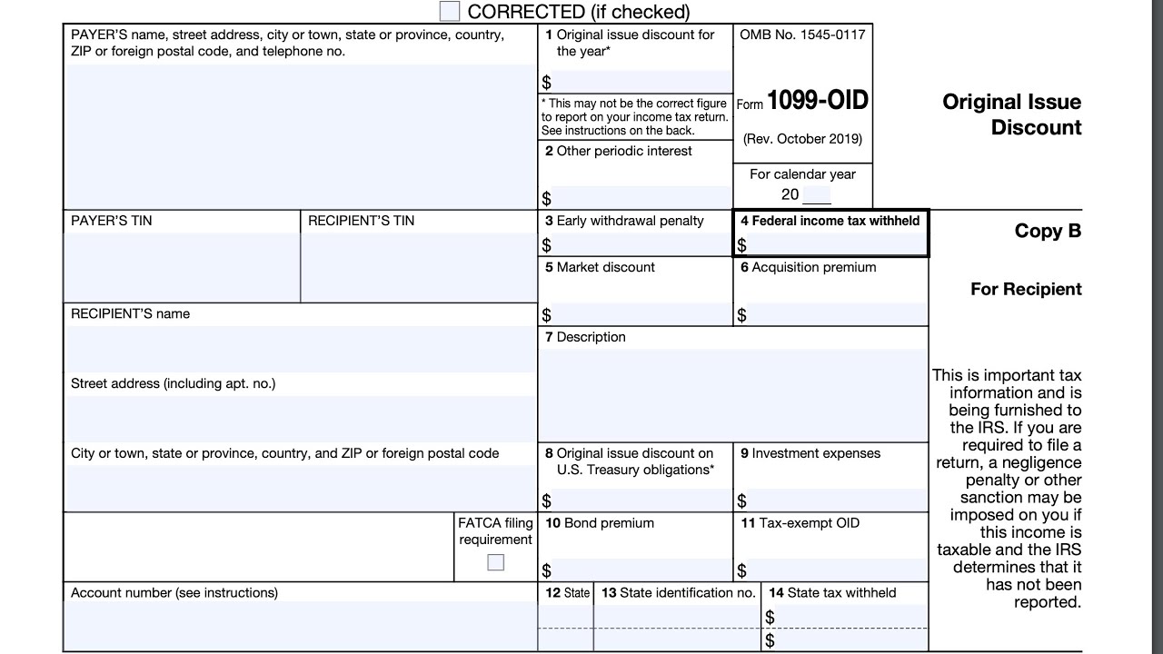 Пошаговое руководство по форме IRS 1099-OID (скидка за первоначальный выпуск)