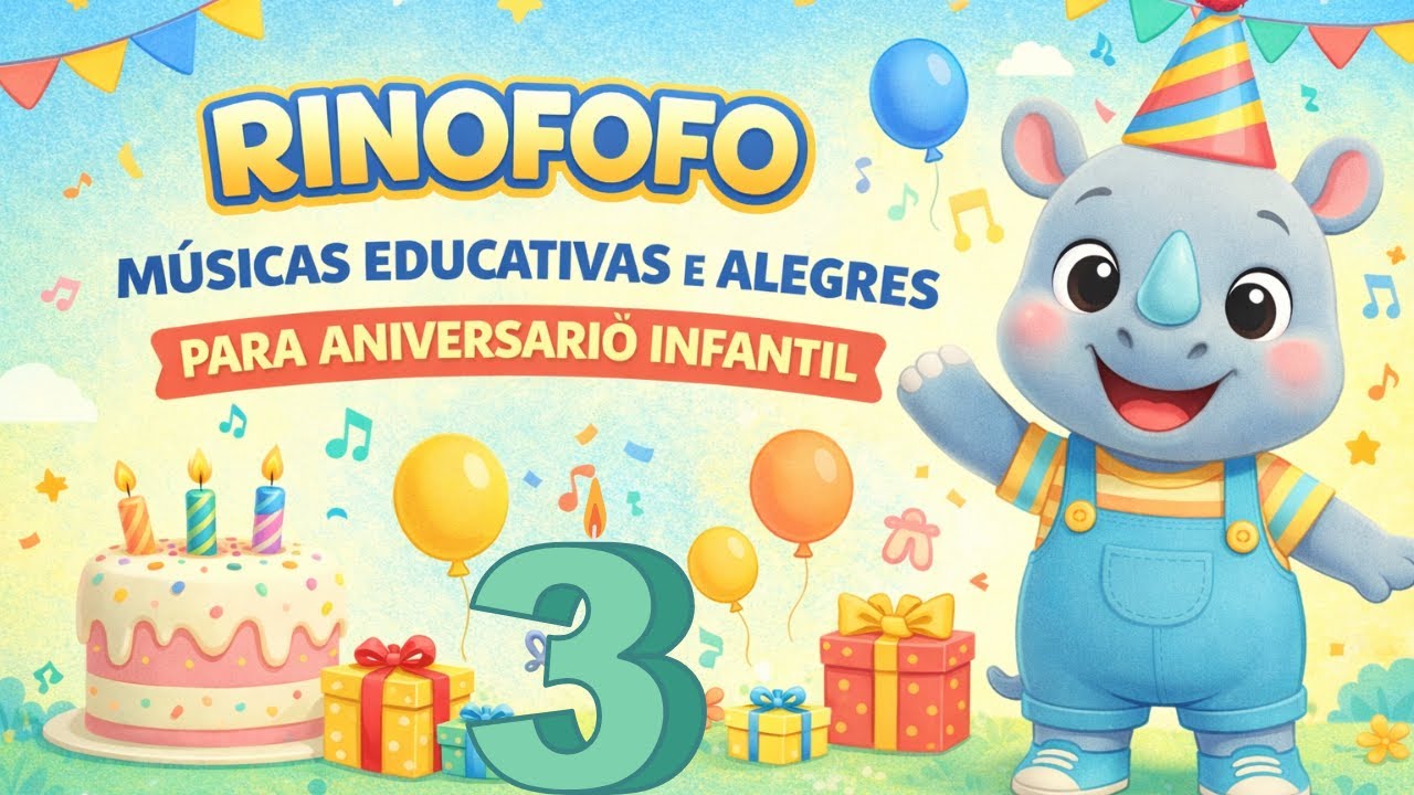 M&uacute;sicas Educativas para Anivers&aacute;rio Infantil 🎂🎶 | Festa Alegre com o Rinofofo. Volume 3