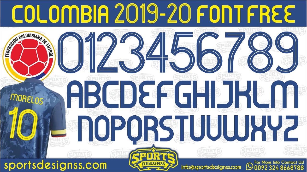 FREE DOWNLOAD: Colombia 2020 Football Font by Sports Designss_Download Colombia 2020 Font free