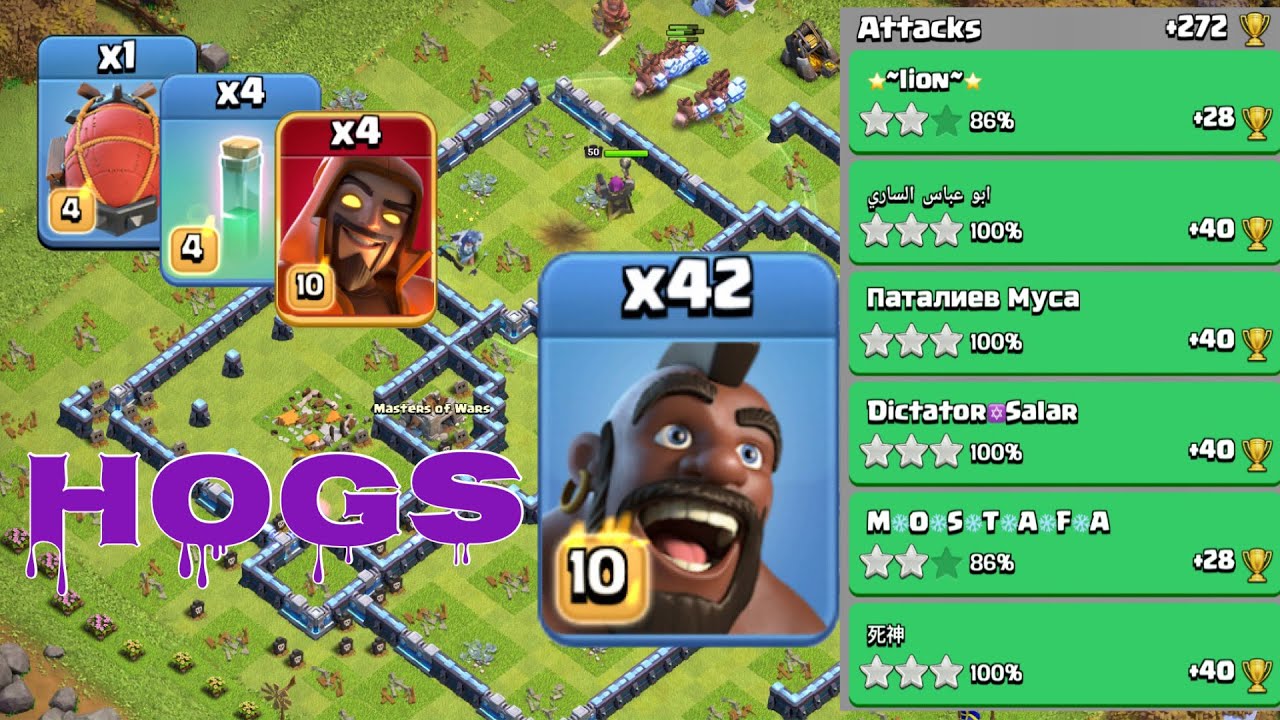 Legend League Attacks! After Update 'MASS HOGS' Th13 Super Wizard Blimp Strategy! Clash of Clans