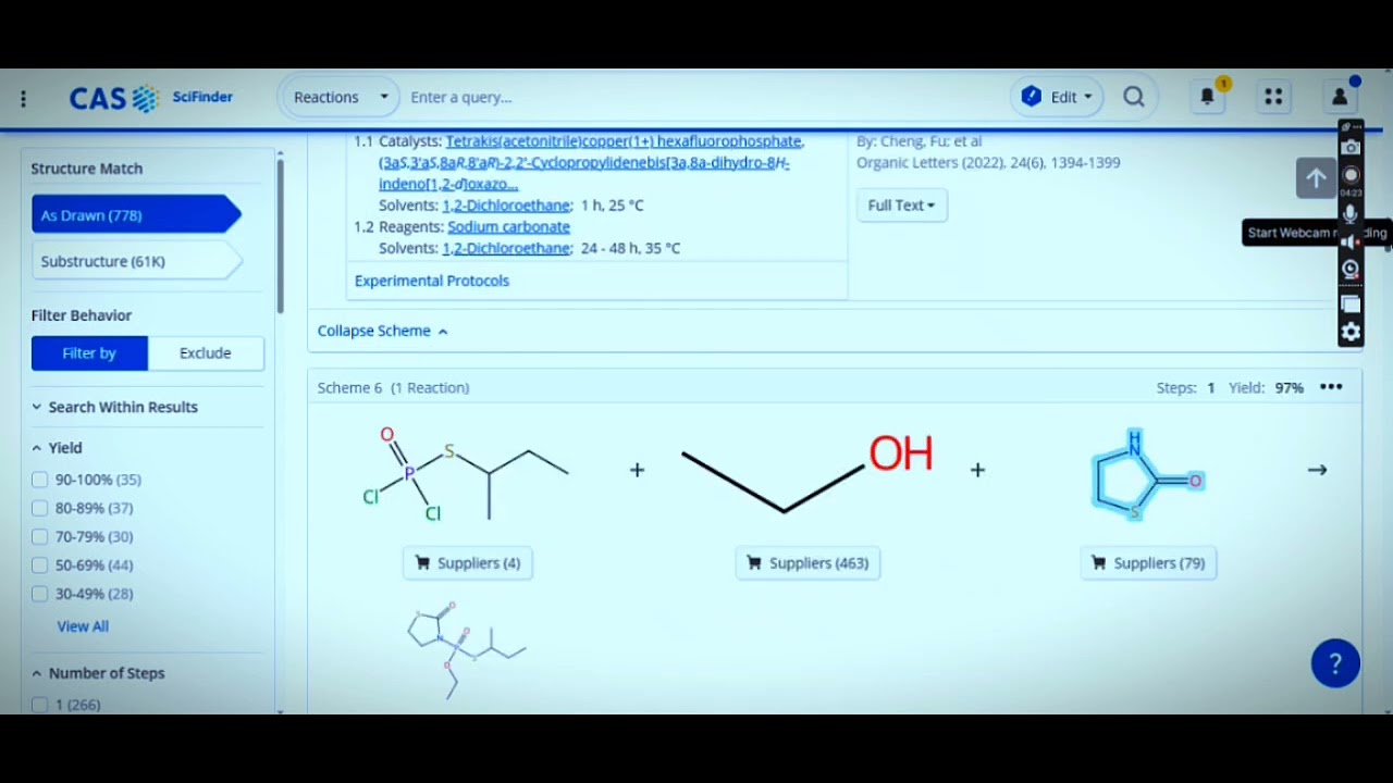 Synthesis of Thiazolidinone based Derivatives in Scifinder