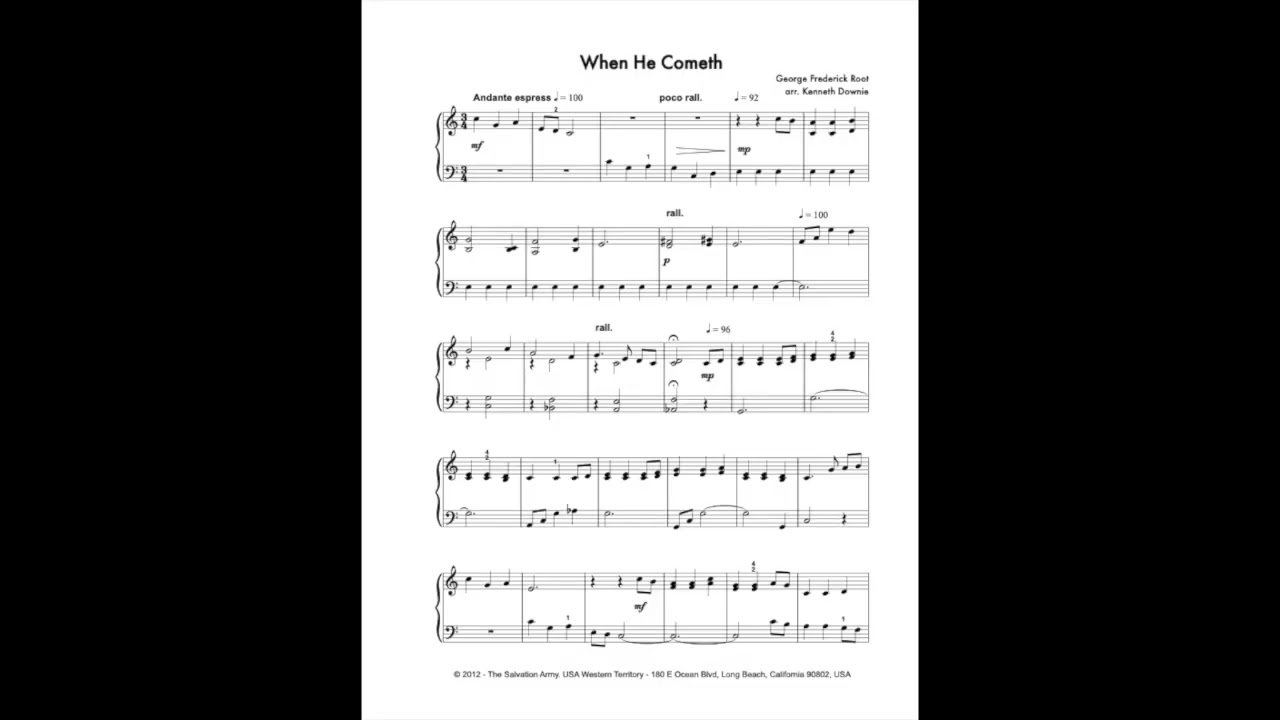 When He Cometh - Sound Beginnings Piano Solo (SBP3004)