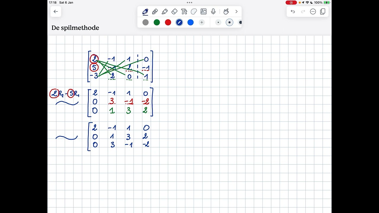 De spilmethode - matrices rijcanoniek maken; stelsels oplossen