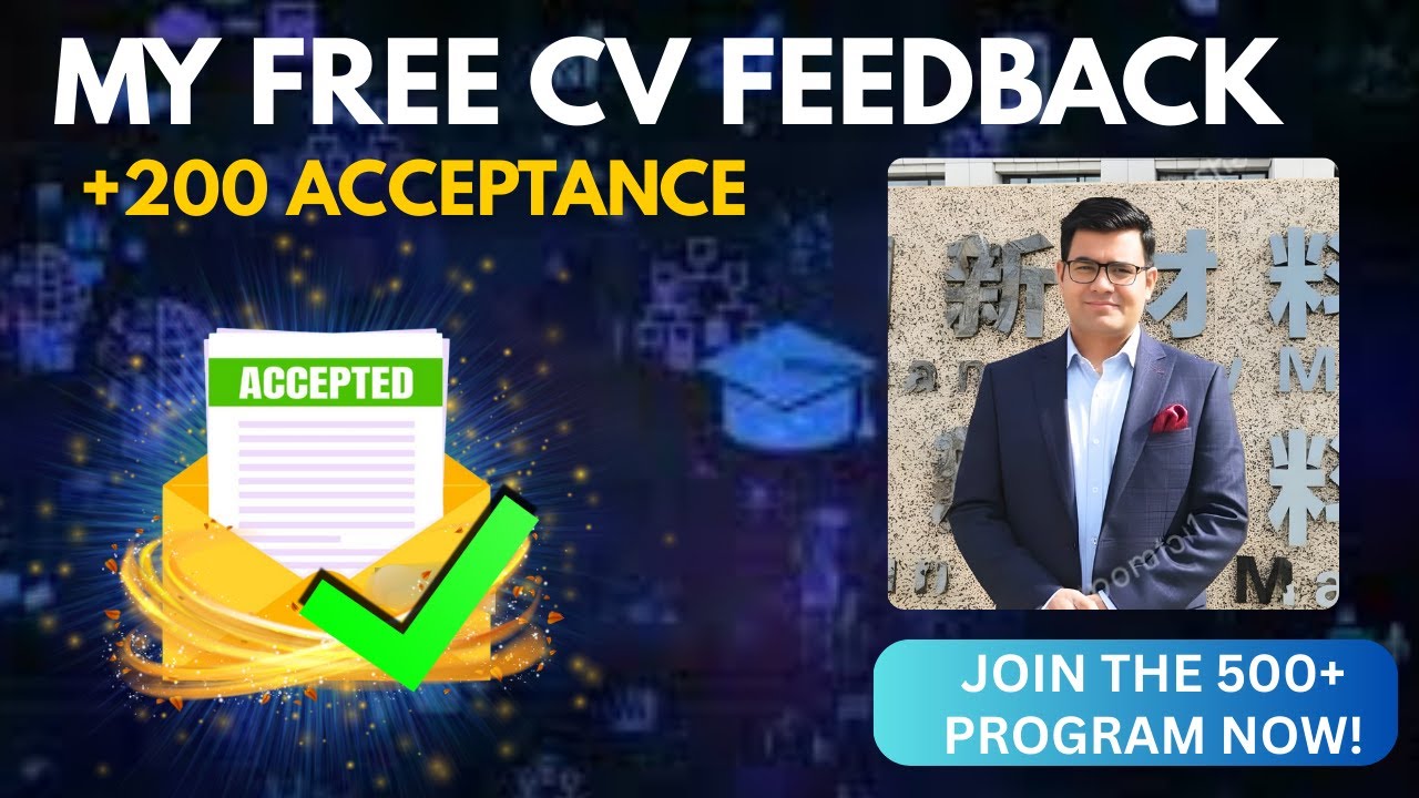 My FREE CV Feedback Got 200+ Acceptances | Join the 500 Program Now!