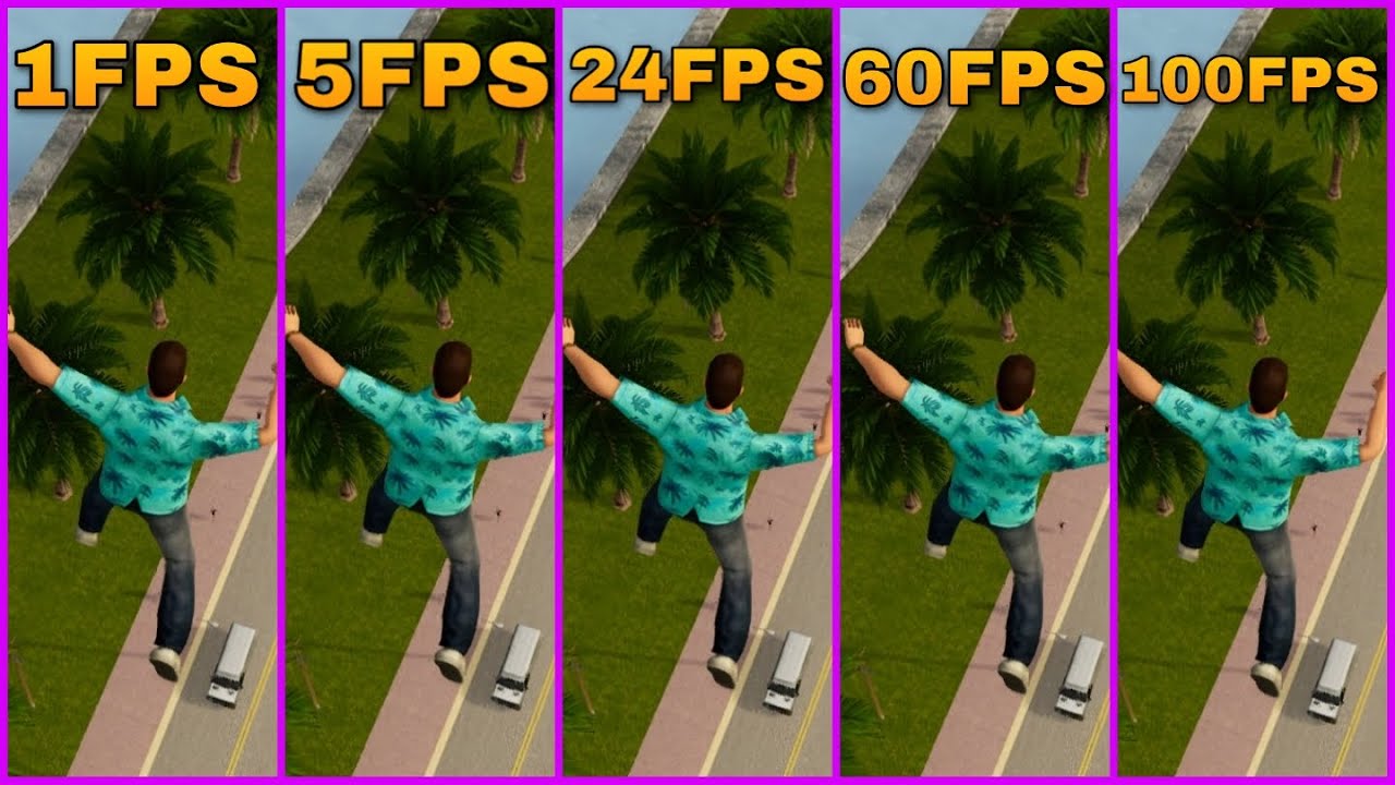 GTA VICE CITY DEFINITIVE EDITION FPS COMPARISON 1FPS TO 100FPS