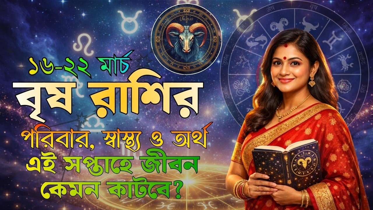 বৃষ রাশির সাপ্তাহিক পূর্বাভাস | ১৬-২২ মার্চ ২০২৬ – সুখ, স্বাস্থ্য ও আর্থিক দিক 💰 | Taurus Horoscope