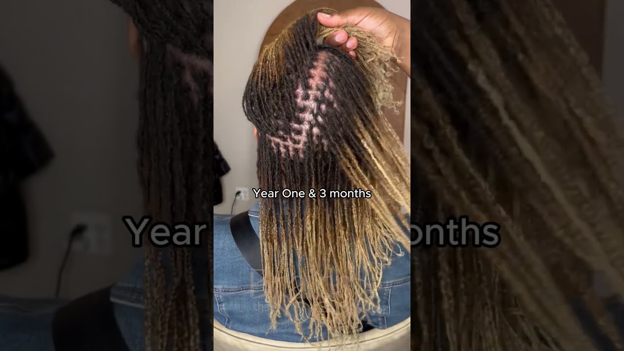 1 year + of beautiful growth with extensions #microlocs #microlocsjourney