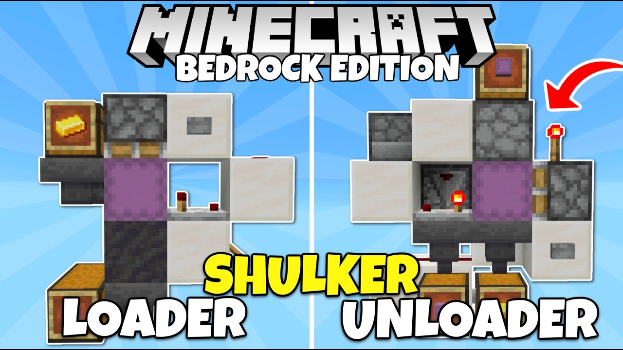 EASY Shulker Box Loader & Unloader Tutorial! Minecraft Bedrock | MCPE Xbox PC Switch PS5