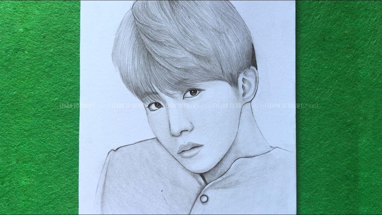 How to draw Jhope BTS || pencil sketch || easy for beginner step by step || Learn to draw || រៀនគូរ