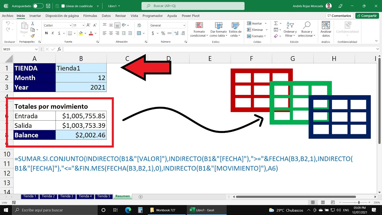 Seleccionar una Tabla de un desplegable y Extraer los Datos desde Hojas Diferentes en Excel