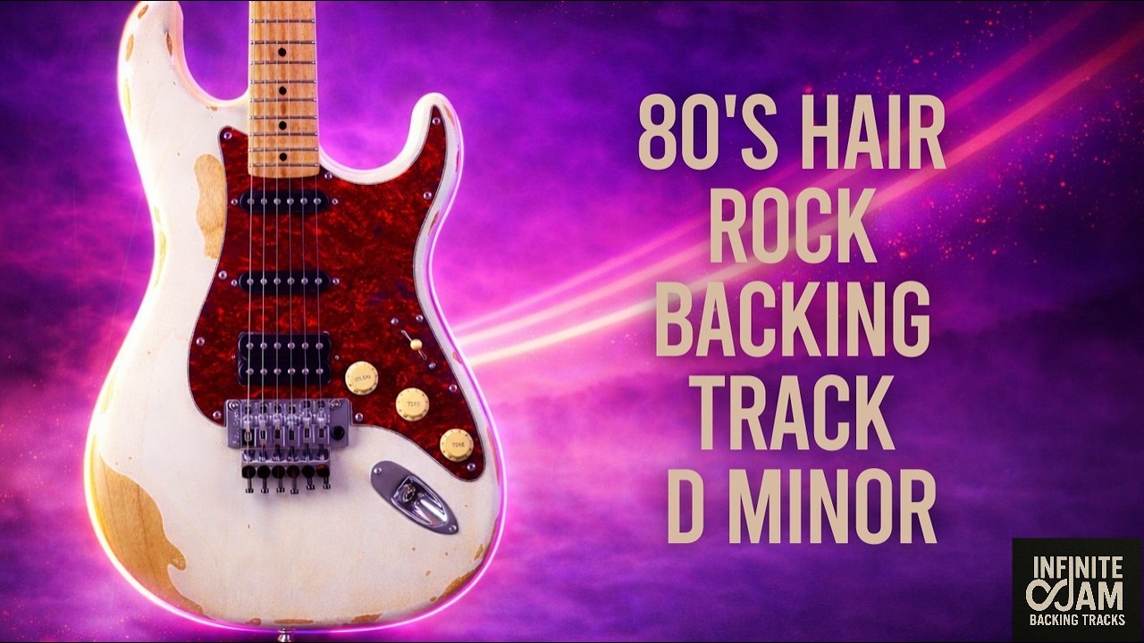 80's Hair Rock Backing Track In D Minor - Guitar Jam 120 BPM