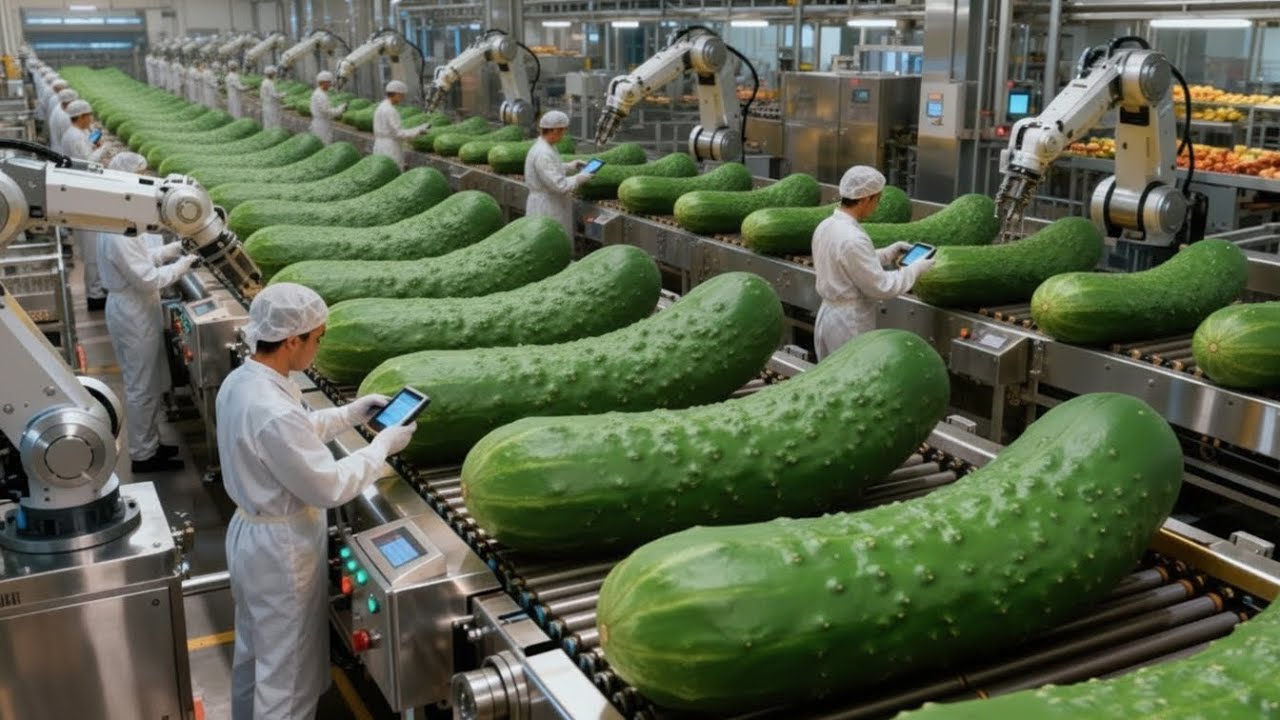 Inside the Factory: How Fresh Cucumbers Are Turned Into Perfect Crispy Pickles! (Full Process)