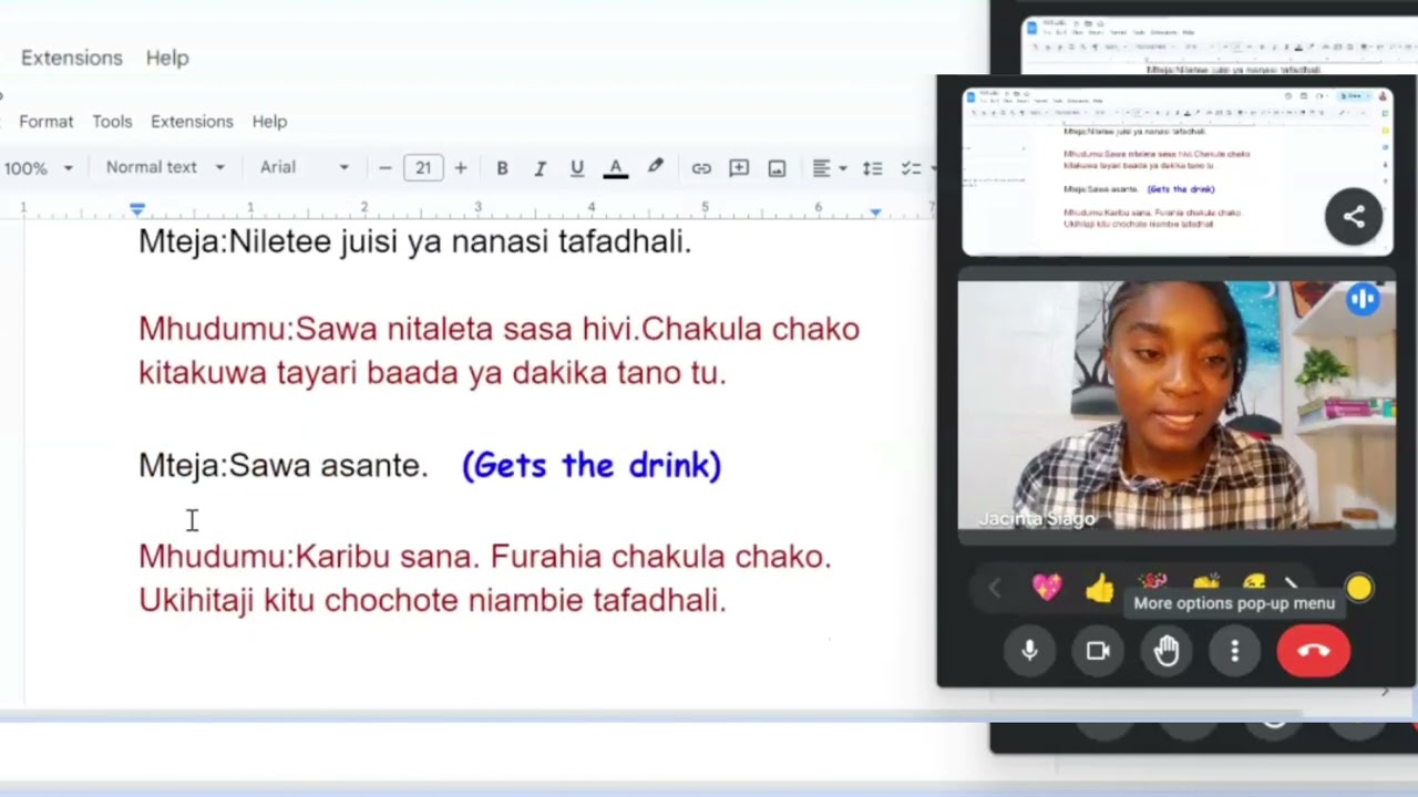 LEARN SWAHILI: ORDERING FOOD AT A RESTAURANT IN SWAHILI