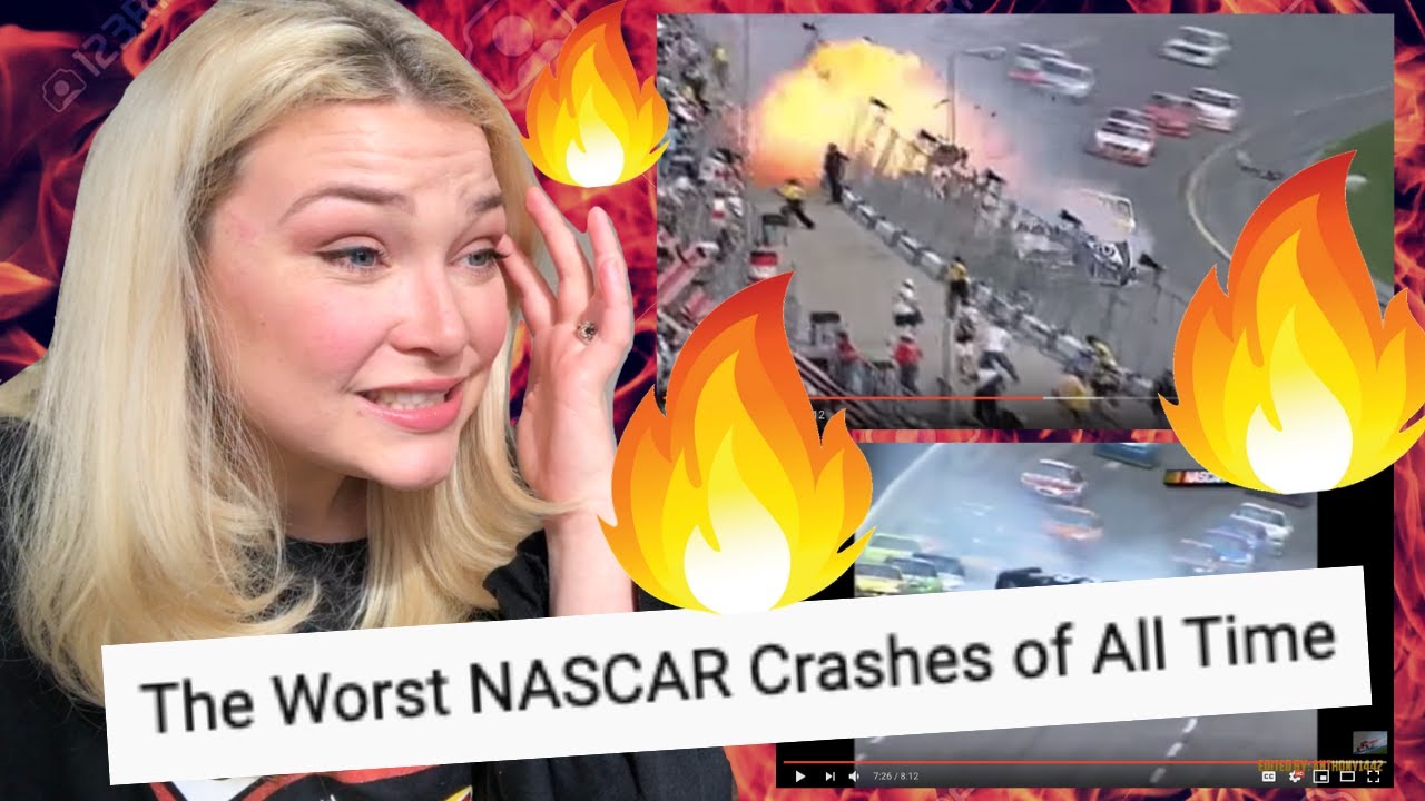 Новозеландская девушка отреагировала на самые страшные аварии NASCAR