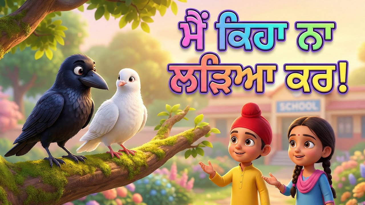 ਮੈਂ ਕਿਹਾ ਨਾ ਲੜਿਆ ਕਰ | Naughty Crow & Cute Dove Rhyme | New Punjabi Kids Song | Moral Story
