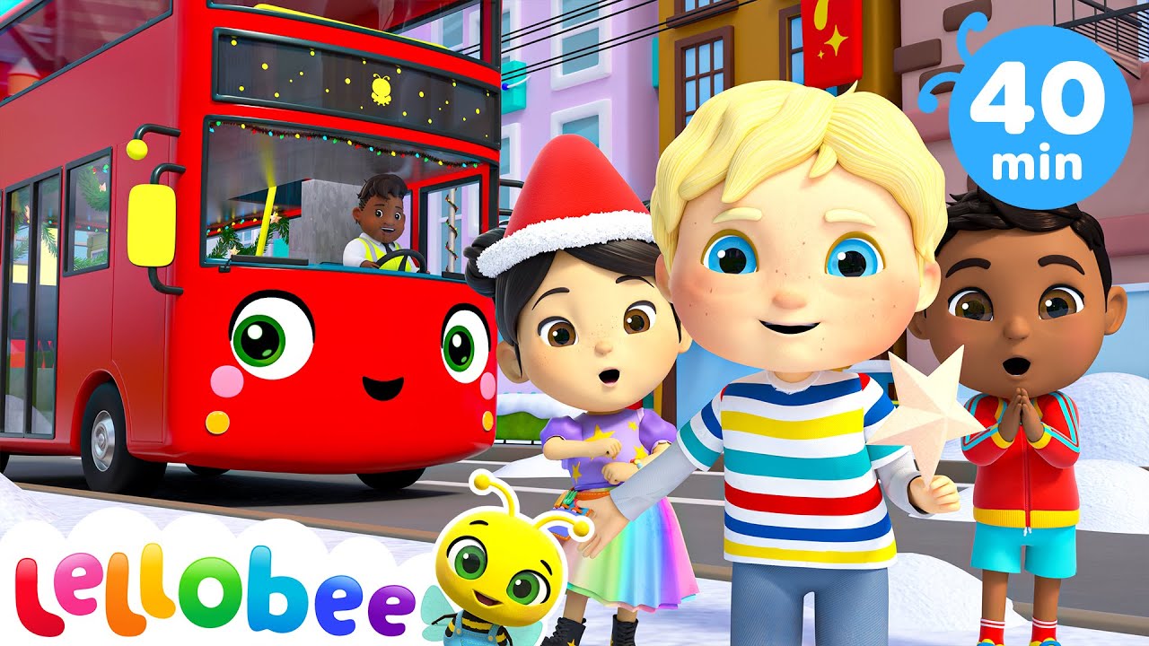 Wheels On the Bus in the Winter Time! | Lellobee Farm - Kids Playhouse Song Mix