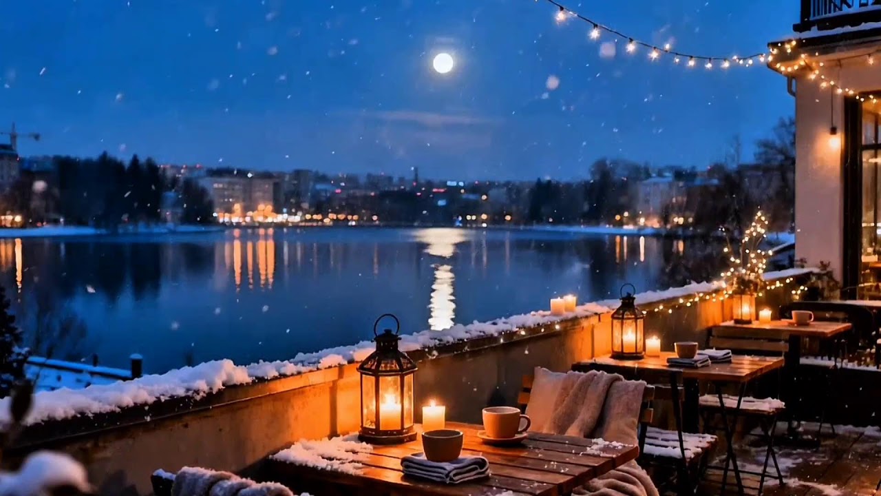 City Lights Jazz 🌃 Snowfall Relaxing Piano & Smooth Jazz for Night Relaxation