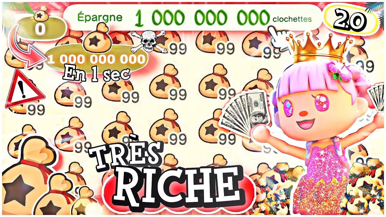 COMMENT AVOIR 1 000 000 000 CLOCHETTES MAINTENANT DANS ANIMAL CROSSING NEW HORIZONS 2.0.5 !!! 💰🤑