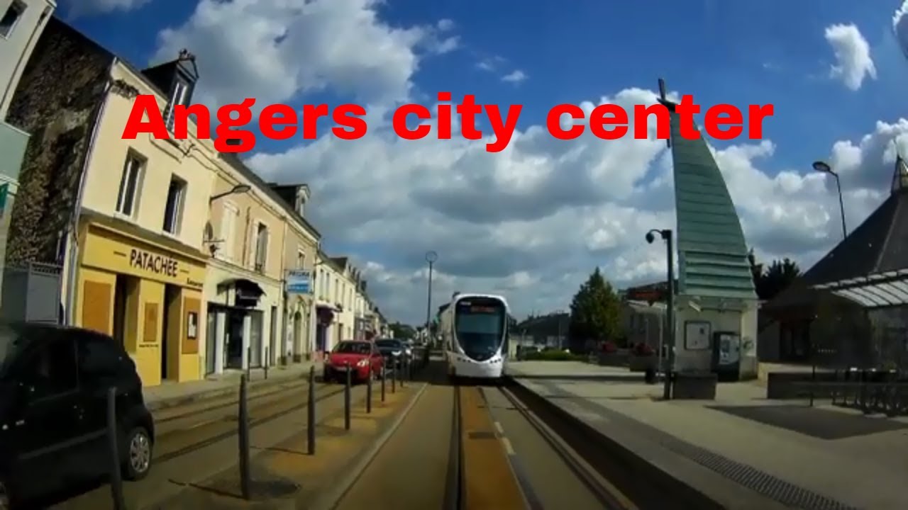 Angers city center. 4K- Driving- French region