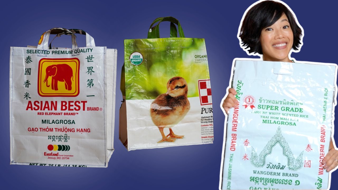 ♻️ Upcycle A Bag ♻️ How to Make A Shopping Bag Out of A Rice Bag