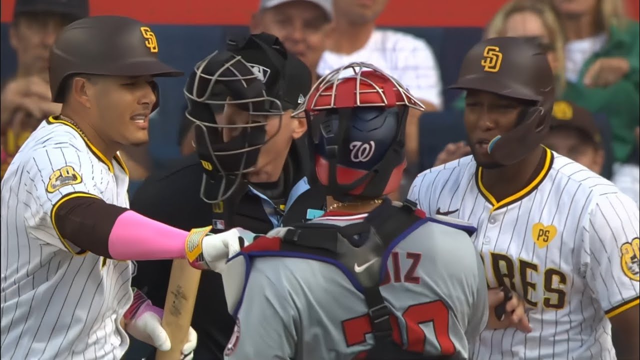 Profar Gets Hit after Benches Clear Leading to Schilt Ejection, Machado Hits a Home Run to Respond!!