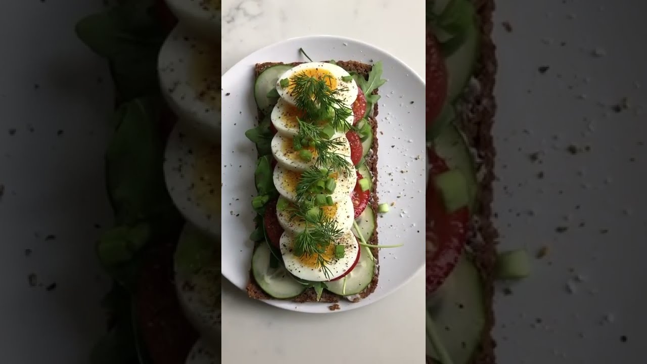 Open faced egg sandwich! #egg #openfaced #sandwich #asmr #shorts #danish