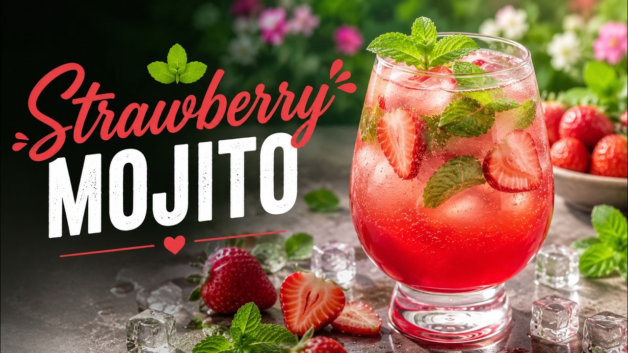 Mix Up a Refreshing Strawberry Mojito Mocktail Tonight🍓🍹🍓