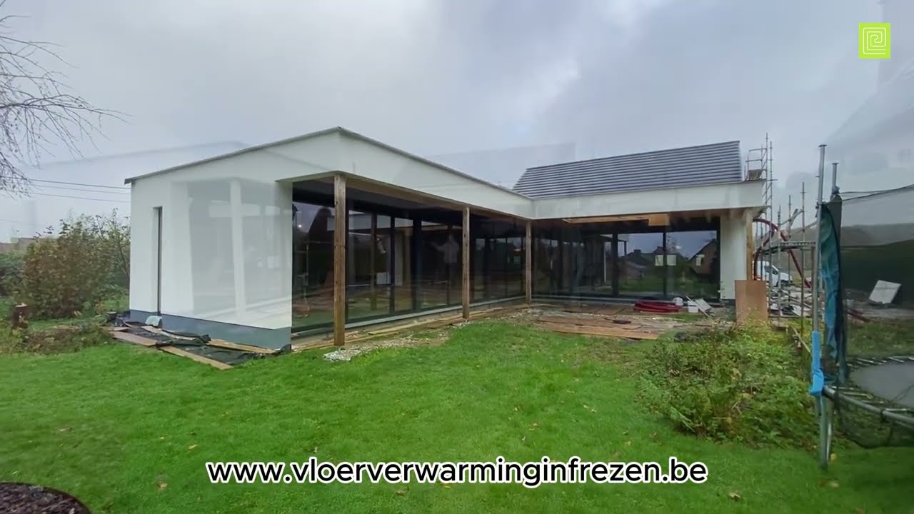 Vloerverwarming infrezen in een houtskeletbouw