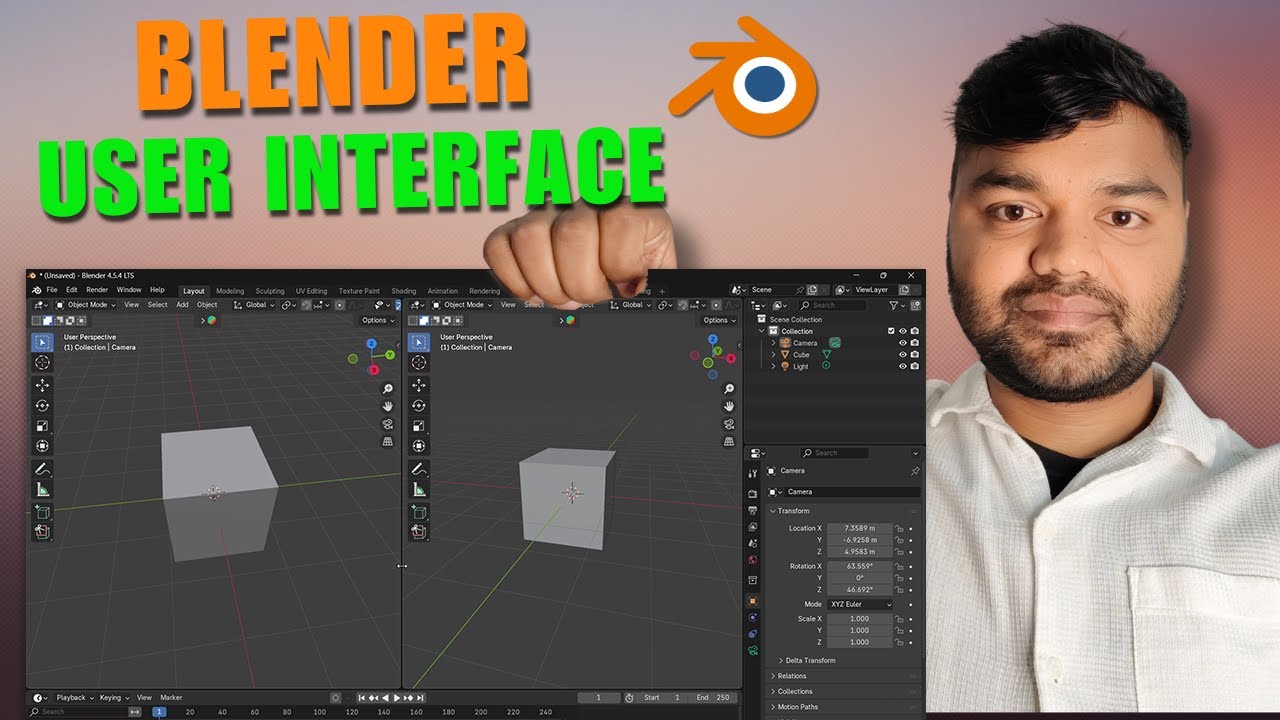 Blender User Interface Explained🔥Complete Beginner Guide (Easy Overview)