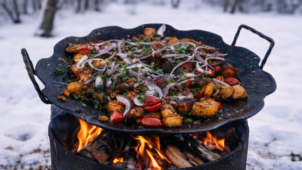 Odjakhuri Real Georgian Food in Nature | Campfire Cooking | ASMR