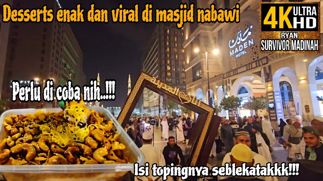 Makanan viral di masjid nabawi 🇸🇦 || Madinah street view - 4K Walking tour.