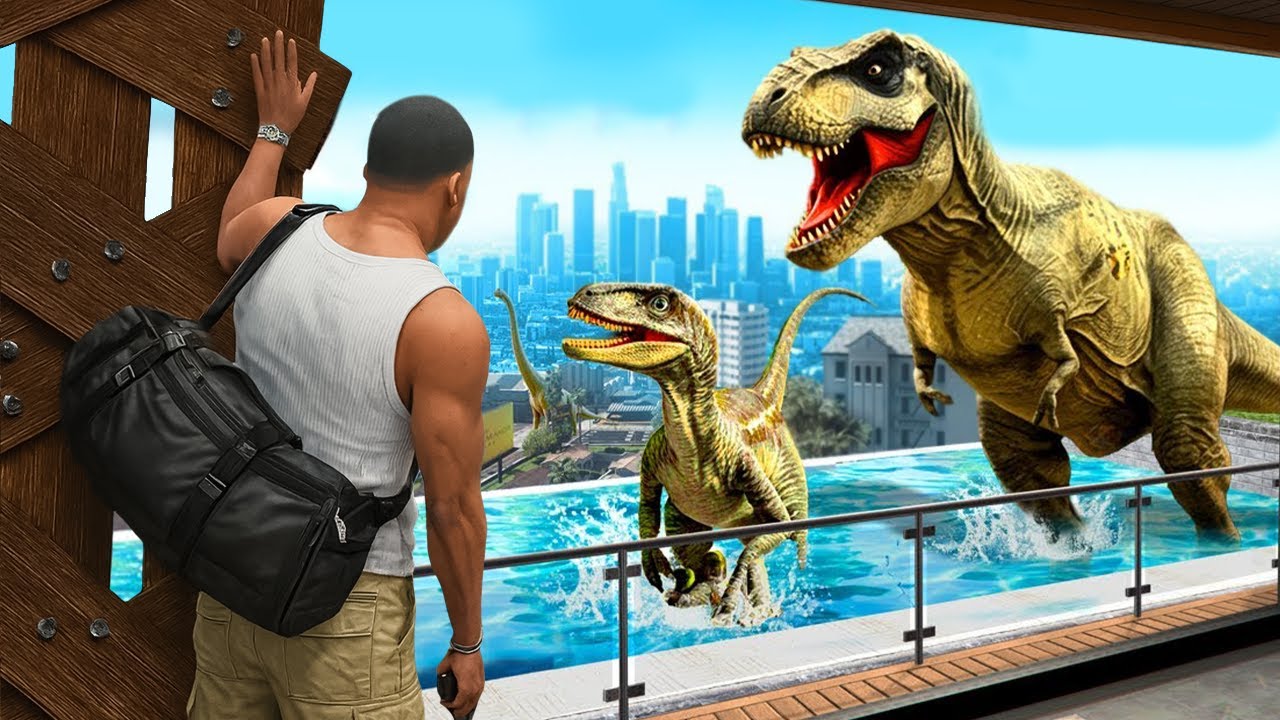 PROTÉGER LA MAISON DE FRANKLIN DES DINOSAURES SUR GTA 5 !