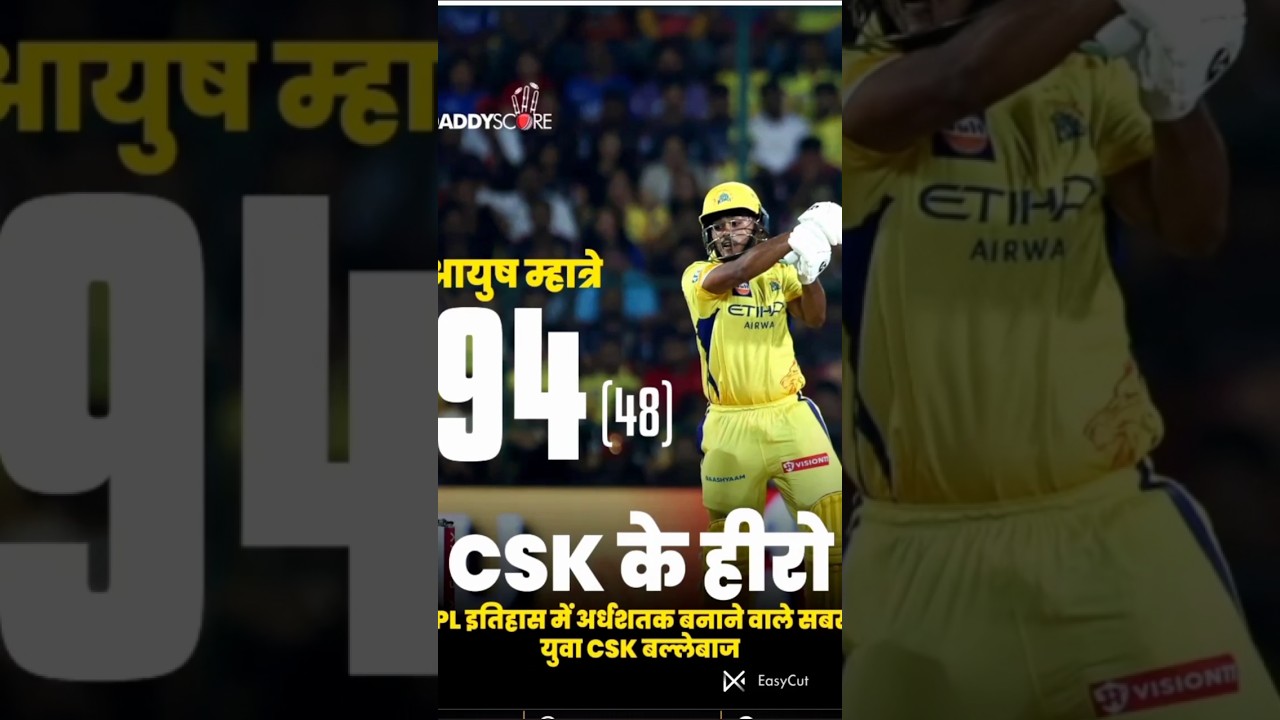 ayush Mhatre briliant score ||#cricket ||#94(48) ||#ipl2025