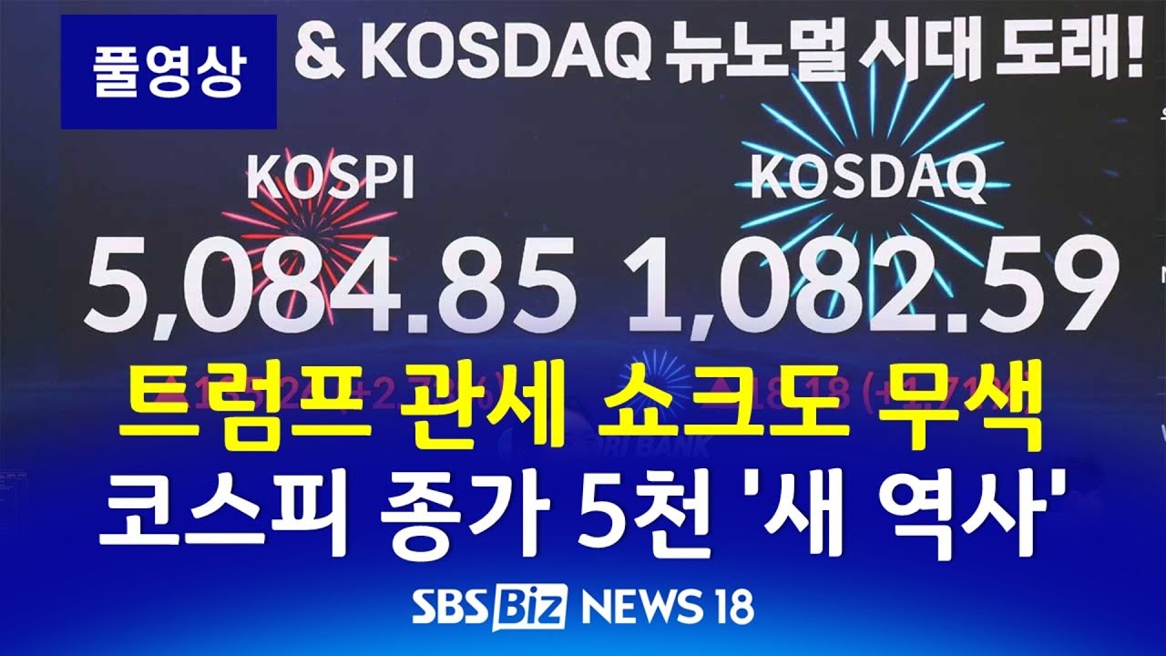 관세 쇼크 이겨냈다…종가도 5천 '새 역사' [SBS Biz News 18]