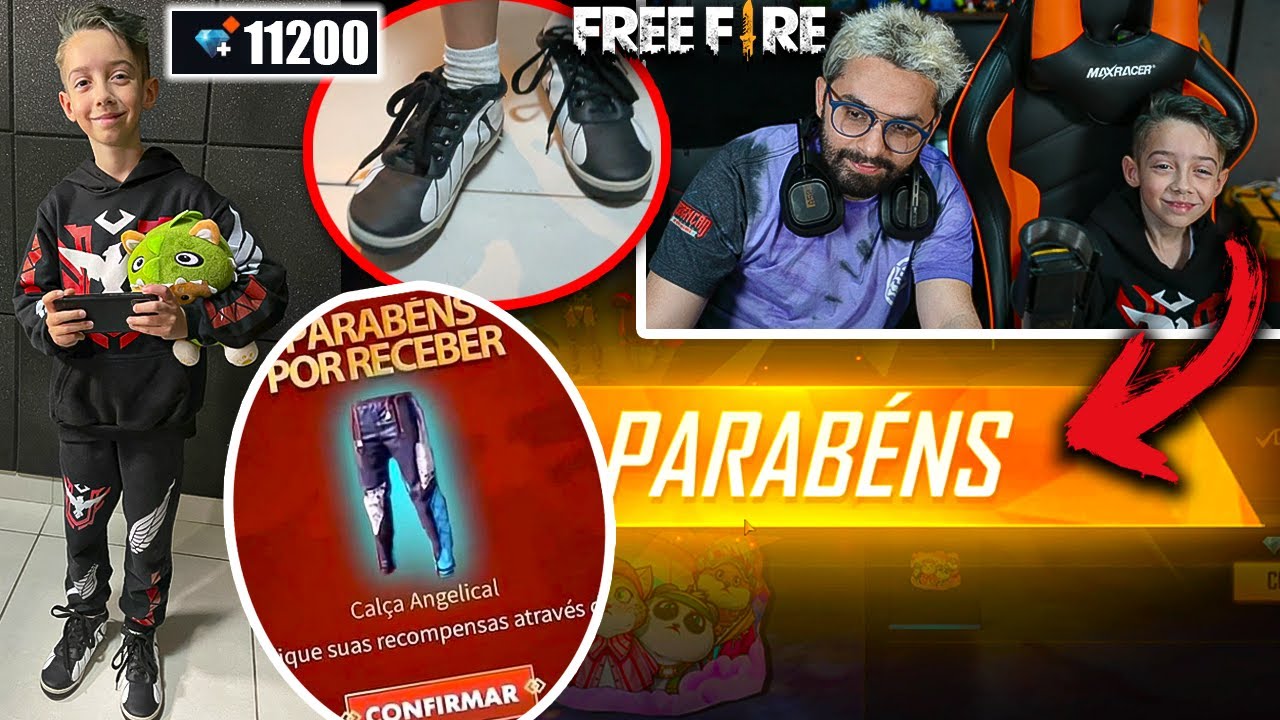UMA CRIANÇA VEIO NA MINHA CASA GANHAR OS MELHORES PRESENTES NO FREE FIRE E ELE...
