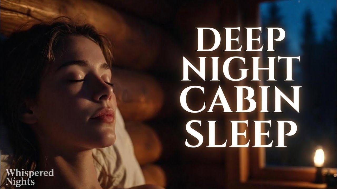 Small Wooden Cabin in Deep Night | Calm Sleep Story | Whispered Nights