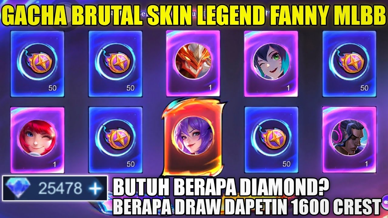 GACHA BRUTAL SKIN LEGEND FANNY ID TAG! BUTUH BERAPA DIAMOND? BONUS KSIN LIMITED GRATIS MLBB