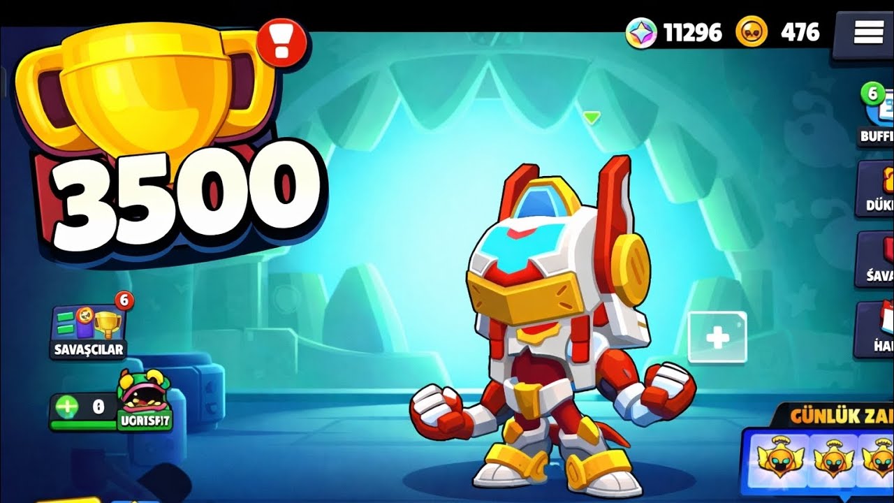 9 Karakter çıkardık 😱 /YAN HESAP 3500🏆 Kupa oldu /3500 🏆KUPA ödül yolunu topladık /Brawl Stars