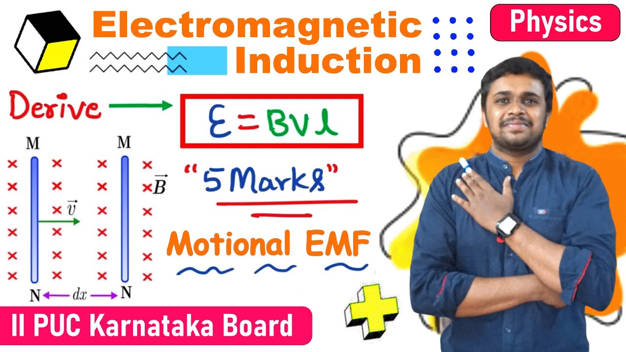 Derive an expression for Motional EMF | 2nd puc physics important derivations | 2nd PUC chapter-6