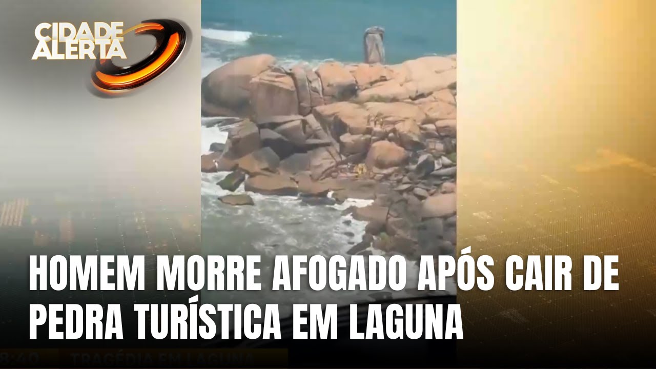 Homem de 40 anos morre afogado após cair de pedra turística em Laguna